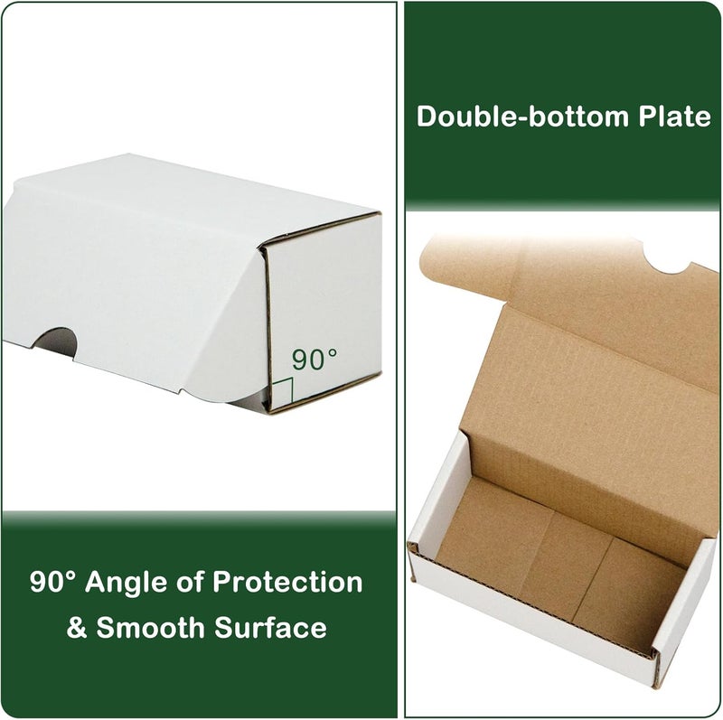 HESESOH 4.6x2.2x2.2 Inches Shipping Boxes Set of 50, White Corrugated Cardboard Box Literature Mailer for Packing Small Business - Image 3
